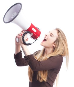 woman with megaphone