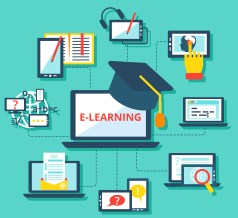 E-learning icons flat